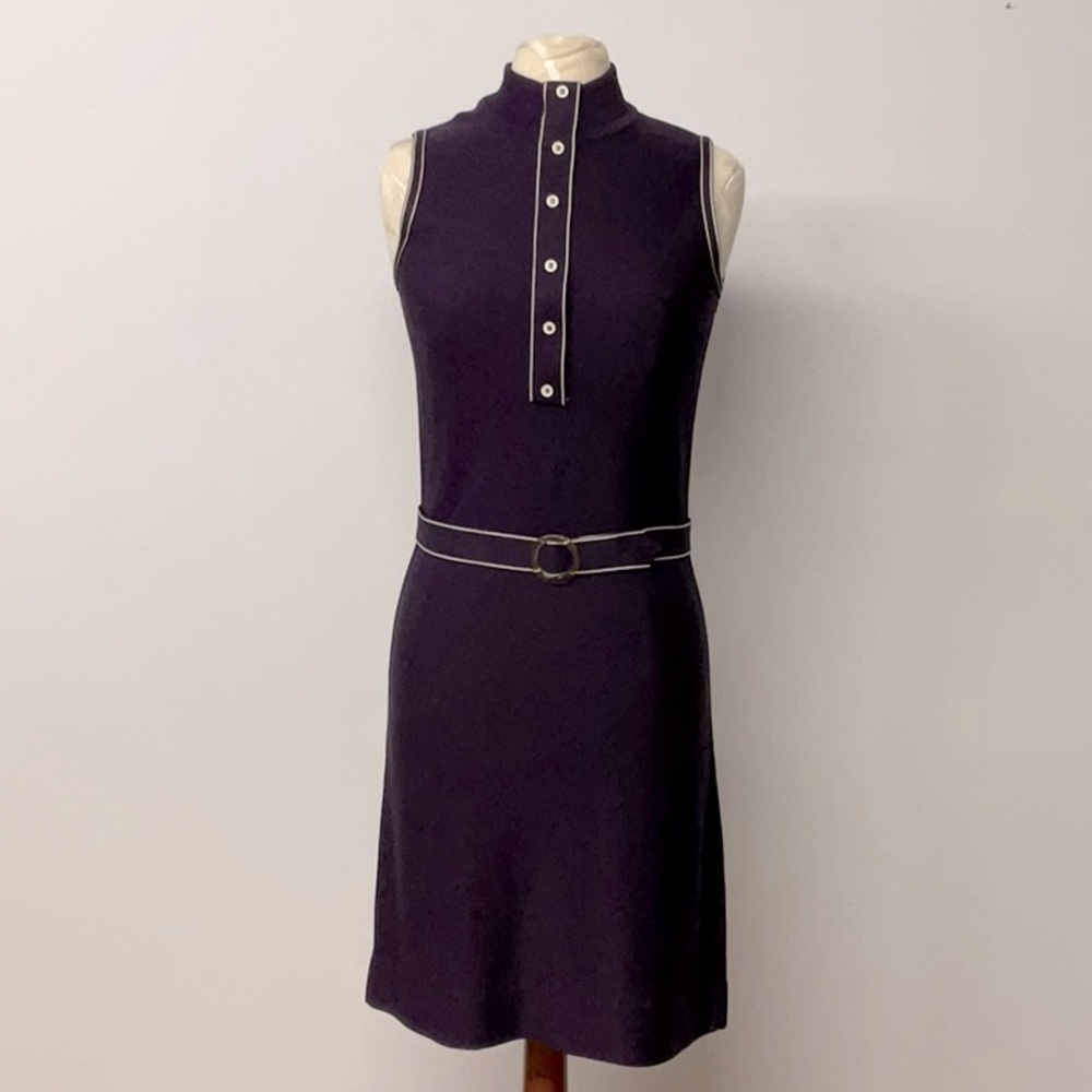 Vintage Purple with Cream Stitching Sleeveless Dress Junior’s 5/6